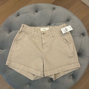 BKE Women's High Waist Beige Shorts